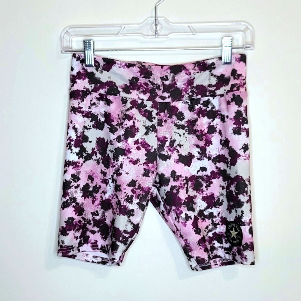 Converse Pink Foam High Waist Spandex Athletic Spandex Shorts Size Girls Large